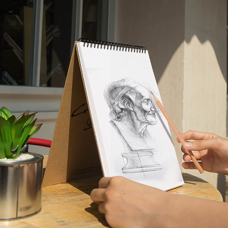 得力(deli)73601牛皮纸美术专用速写本素描本 16K40张[2本]复印纸高清大图