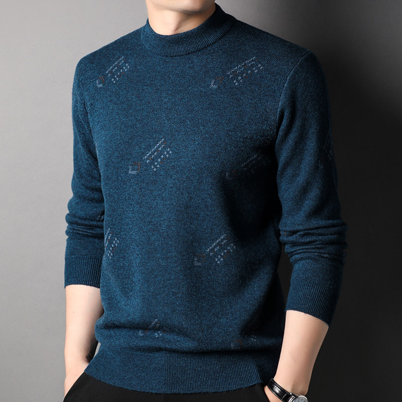 免费试穿高端山羊绒正品牧绒多斯圆领100纯羊绒衫男士大码商务青中年