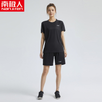 南极人夏季宽松运动套装女健身短袖短裤二件套舒适透气跑步速干衣