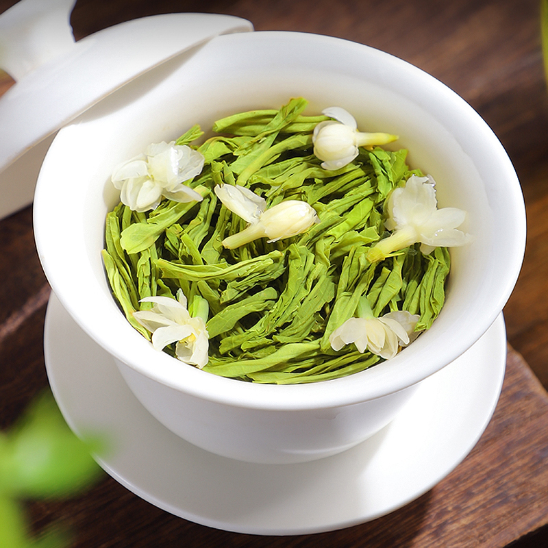 茉莉花茶小白毫毛尖2026新茶浓香型横县绿茶毛尖花茶叶散装750g高清大图