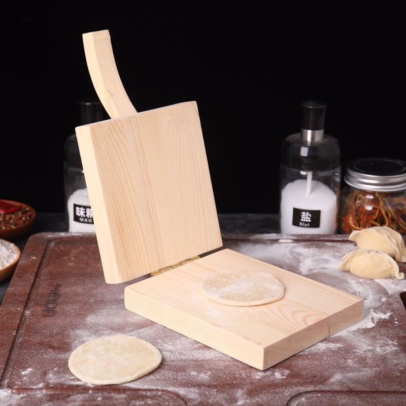 实木包饺子神器米饺子皮板模具手工压皮板包子皮饺子皮高效压擀皮 原木色方形