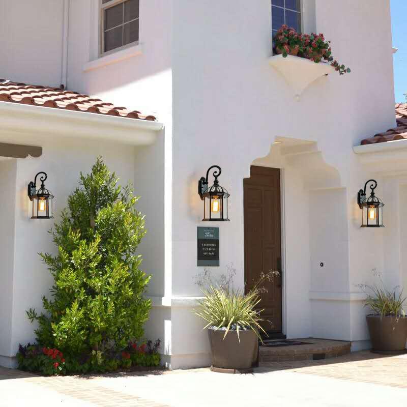 外墙壁灯户外大口别墅led欧式防水室外阳台壁灯墙灯过道庭院灯闪电客