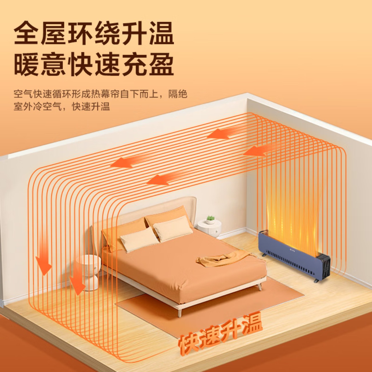 格力(GREE)【金榜单品】石墨烯取暖器家用大面积电暖器电暖气片IPX4级防水取暖气浴室干衣暖风机NJF-X9020