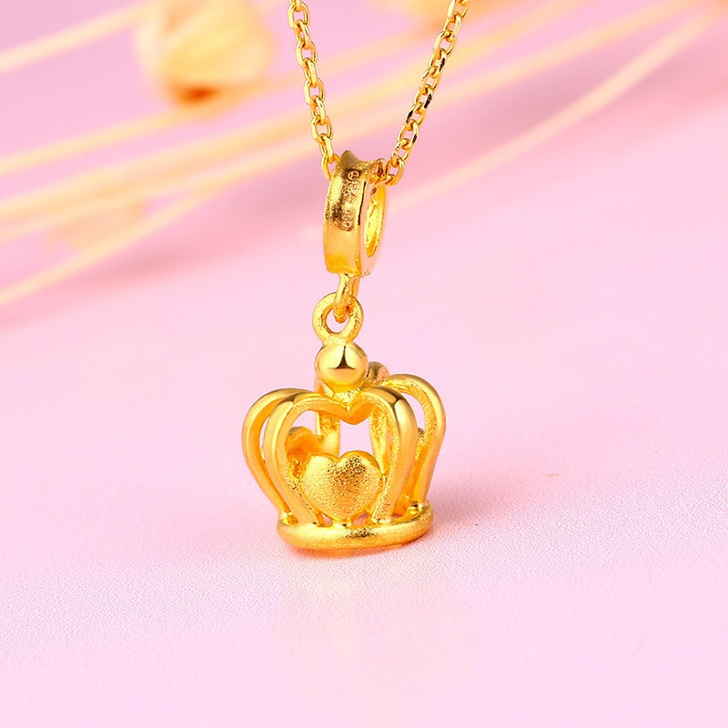 翠绿黄金吊坠足金999女款小皇冠吊坠金重约2223克a01000041691