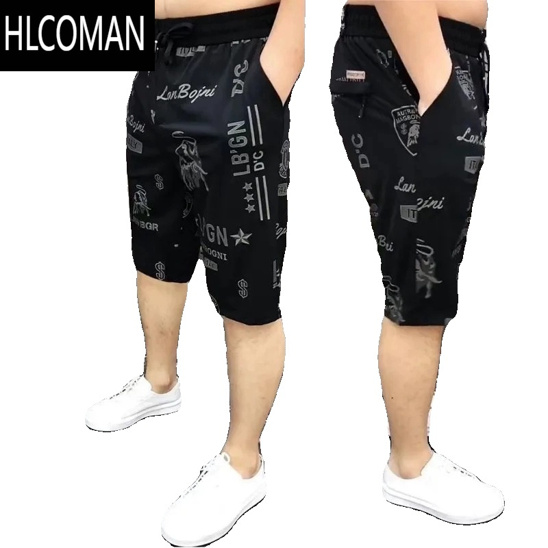 HLCOMAN夏季潮流冰丝速干男士五分短裤男百搭宽松六分男裤外穿休闲沙滩裤