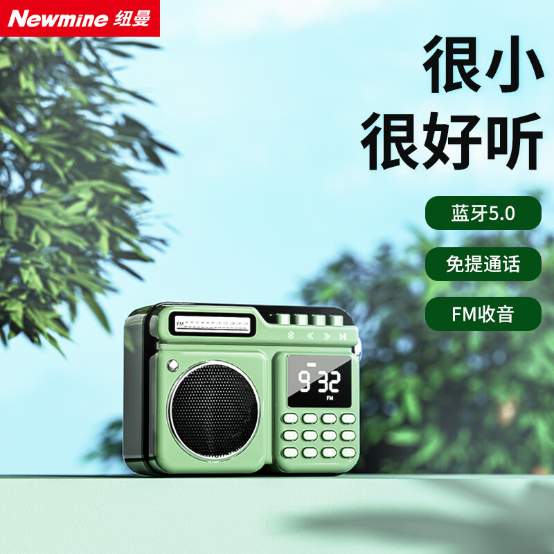 纽曼(Newmine)迷你复古FM蓝牙小音响DP05红色