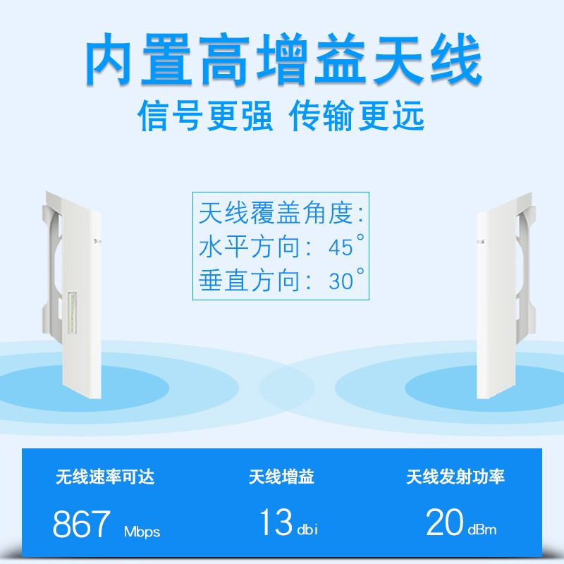 TP-LINK无线网桥监控大功率室外AP远距离WIFI视频传输 TL-S5-5KM套装 无线CPE免配置bd