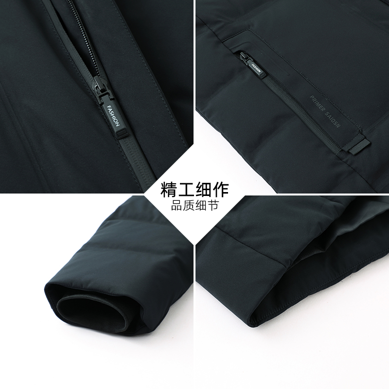 啄木鸟轻薄羽绒服男短款2023新款爸爸冬装加厚保暖中老年外套冬季高清大图