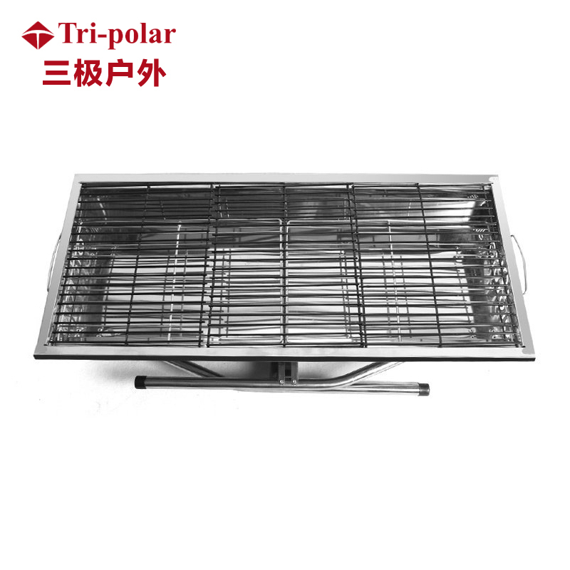 三极户外(Tripolar) TP8842 加厚大号不锈钢烧烤架户外折叠烧烤炉BBQ便携烧烤炉全套烧烤架