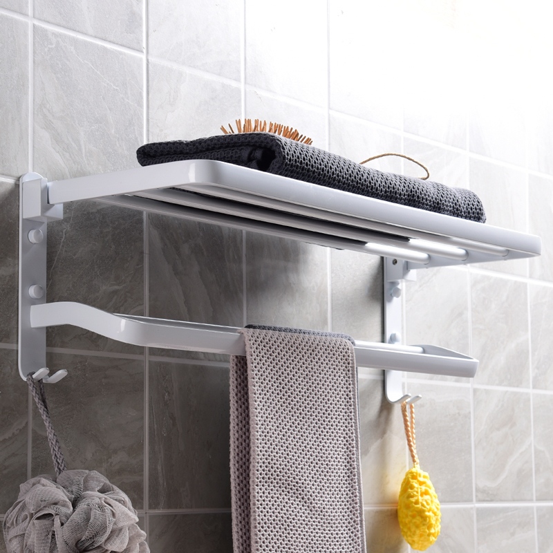 北欧现代简约白色卫生间置物架壁闪电客挂毛巾架浴巾架卫浴五金挂件