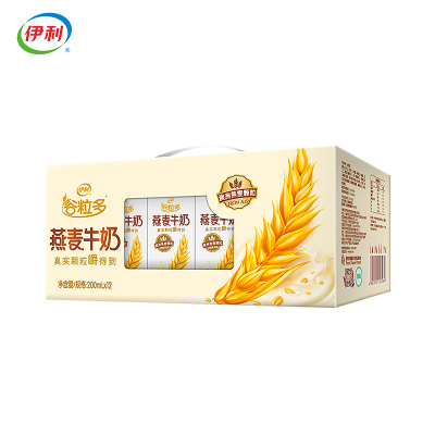 【7月生产】伊利谷粒多 燕麦牛奶200ml*12盒/箱 精选进口澳洲燕麦 礼盒装