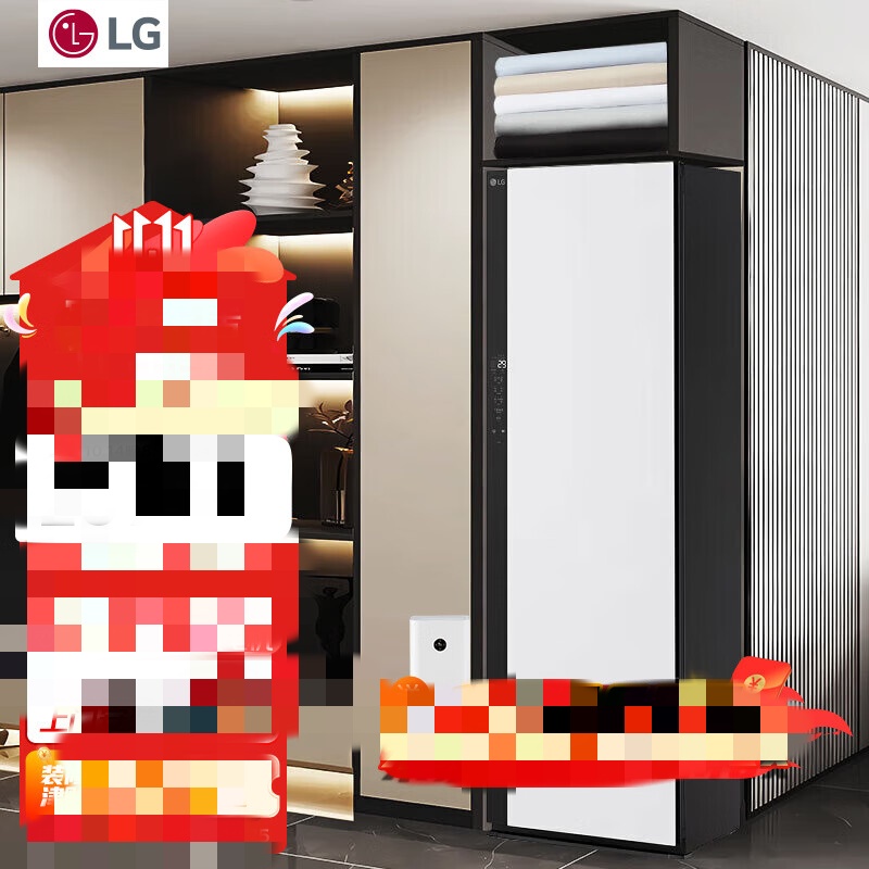 LG 精萃白不带熨斗SC5MSR40H衣物护理机升级自带高压蒸汽熨烫【5衣+1裤】烘干机