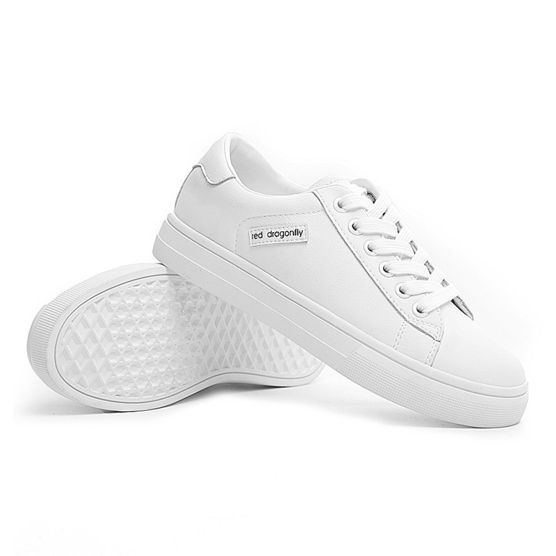 红蜻蜓小白鞋女春季休闲女鞋耐磨板鞋圆头校园风ins系带百搭运动鞋