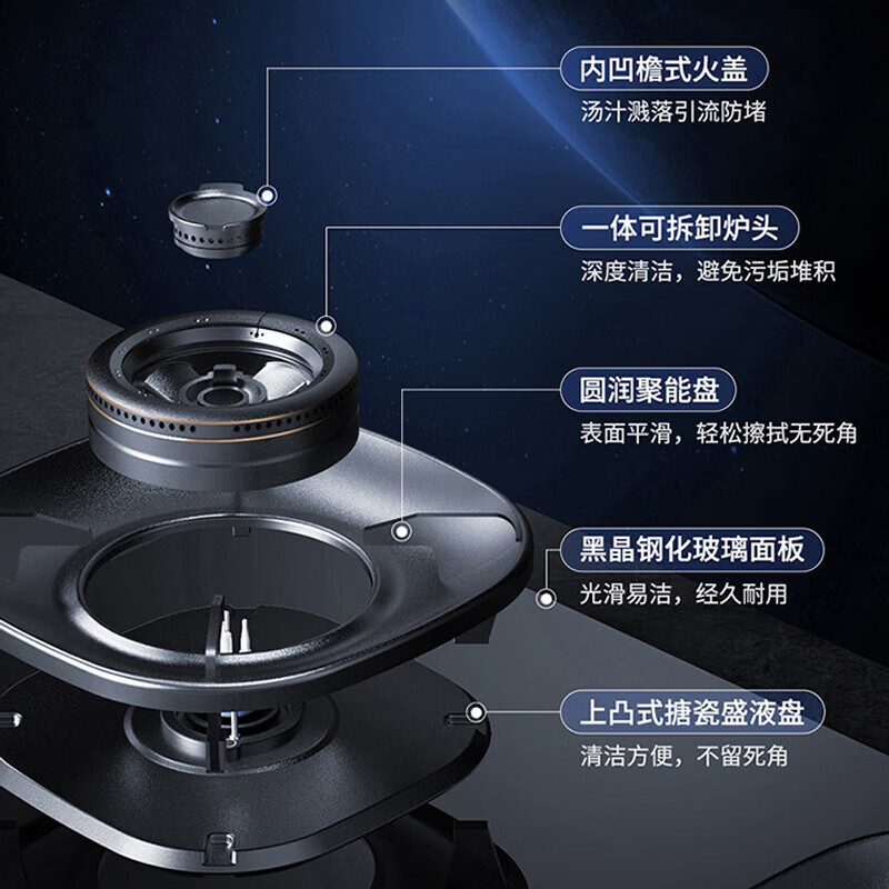 华帝(vatti)燃气灶天然气猛火灶5.2kW三环火力聚能盘68%热效率尺寸可调节灶具灶台i10309(液化气咨询客服)高清大图