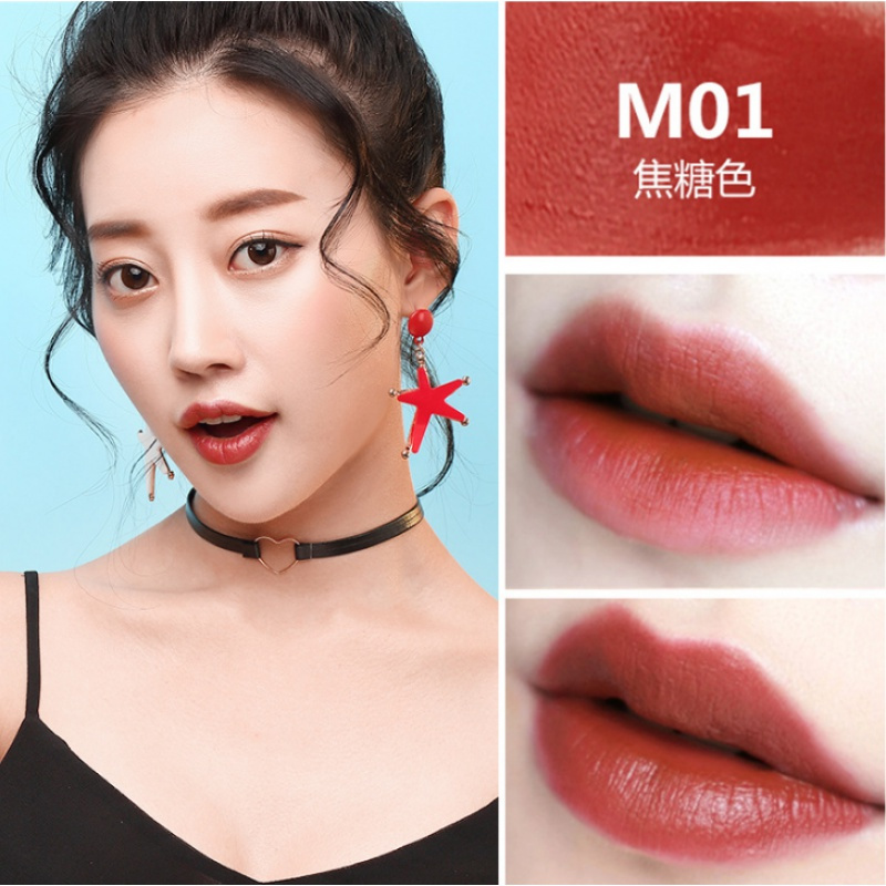 新款小胖丁唇釉防水不沾杯雾面唇彩液体口红哑光梅子