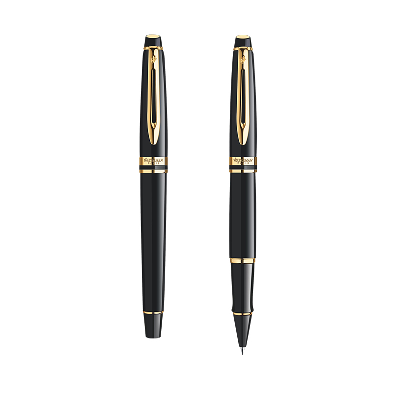 威迪文（WATERMAN）EXPERT系列 丽雅黑金夹签字笔 办公用品 商务高端经典时尚款 男女成人书法练字专用 宝珠笔高清大图