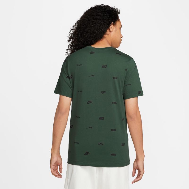 Nike经典复古全幅印花男士宽松圆领棉质短袖T恤高清大图