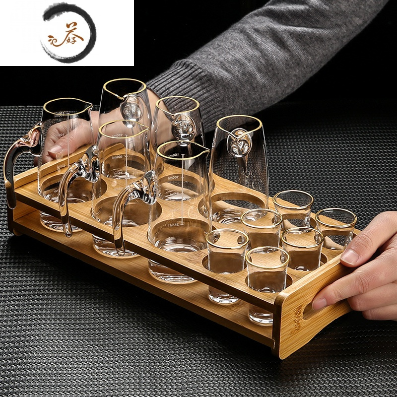 haoyangdao玻璃白酒杯套装创意水晶分一口杯