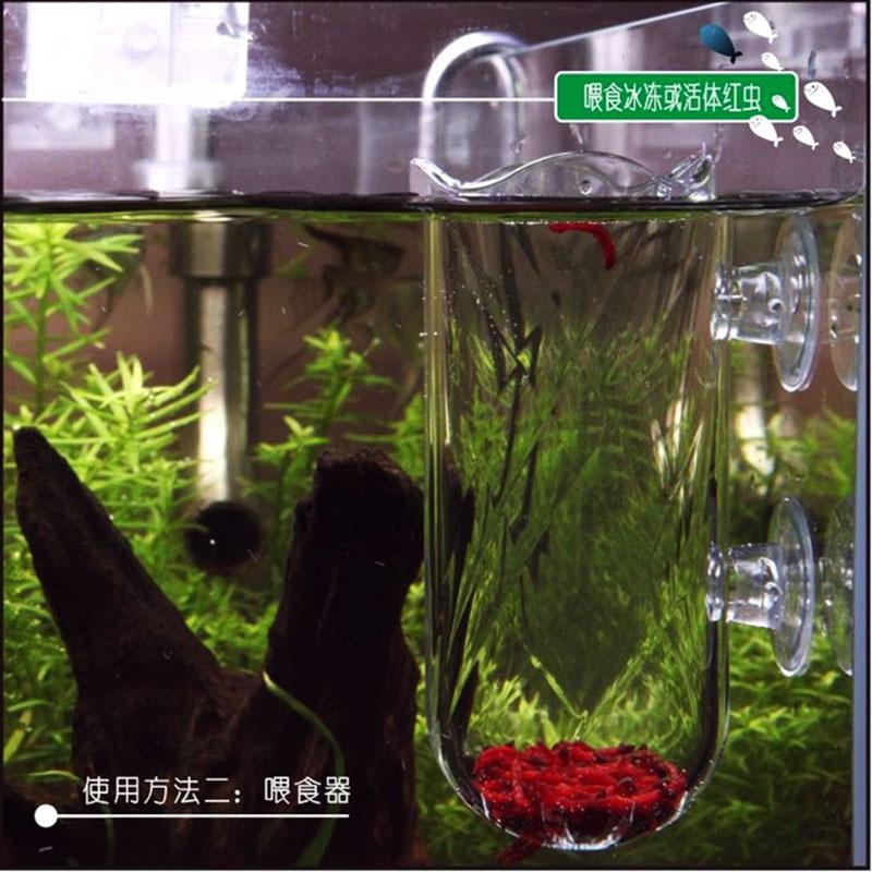 亚克力溶氧器鱼缸喂食器红虫杯反气举培菌玻璃气泡石增氧高清大图