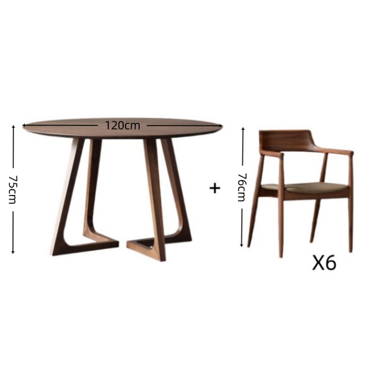 攸形餐桌120*75cm+6椅套高清大图