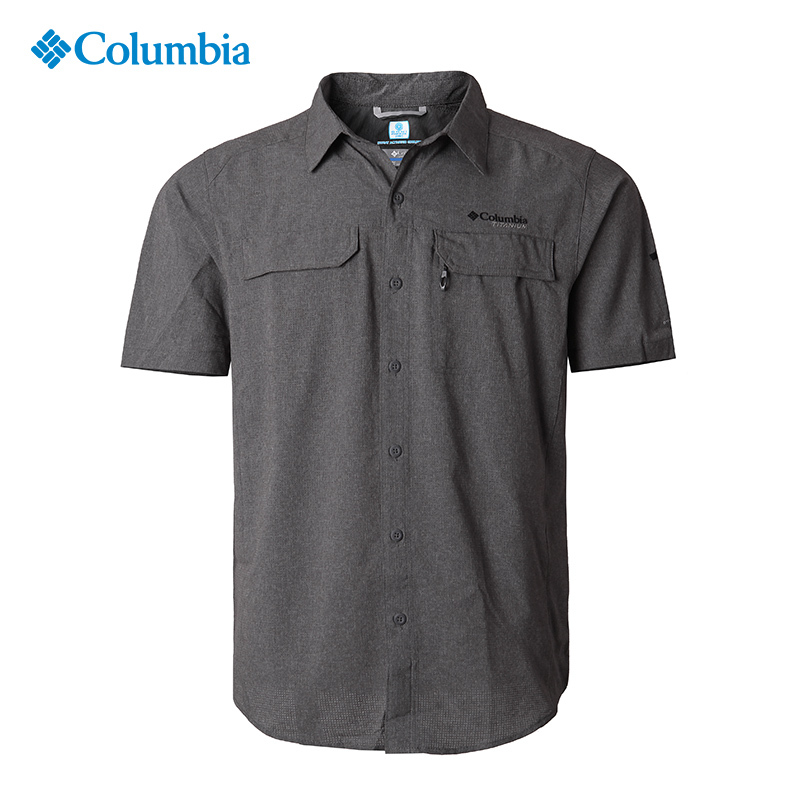 哥伦比亚columbia户外男装速干衣清凉排汗透气短袖衬衫ae1578