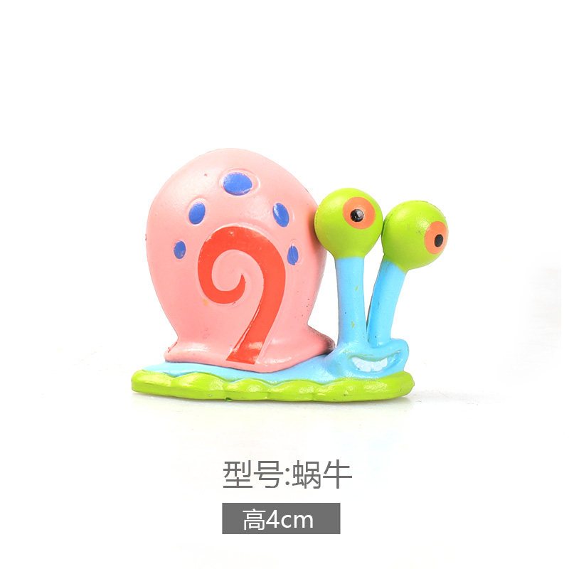 鱼缸造景装饰海绵宝宝公仔水族箱卡通树脂小摆件鱼虾躲避屋