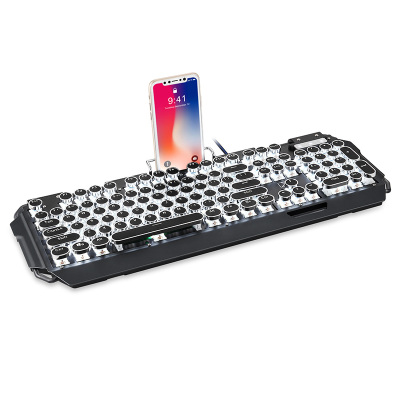 极控者货比新盟曼巴狂蛇真机械键盘青轴黑轴茶轴104键蒸汽朋克复古笔记本电脑外接有线吃鸡游戏