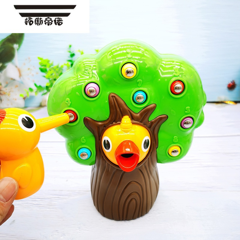 小鸟鸡抓吃虫子男生1一2岁女孩宝宝钓鱼儿童益智啄木鸟喂虫子2鸟16虫