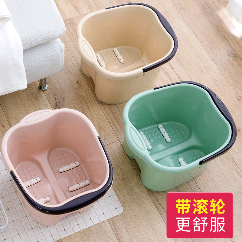 [补贴10%]泡脚桶家用过小腿塑料洗脚盆宿舍养生按摩加厚深足浴桶过膝大深桶