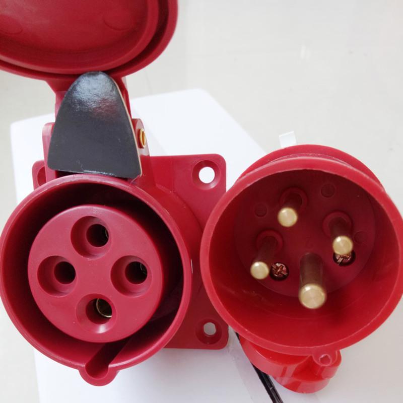 16a4芯插头014380v工业防水插头座16a32a公母防爆连接器三相四线快速