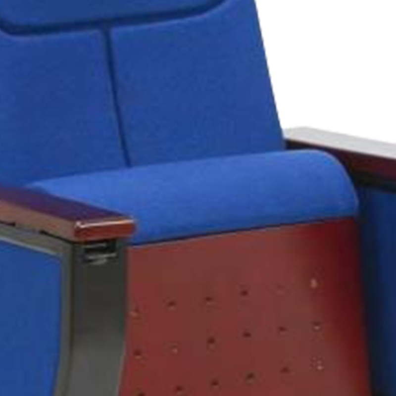 臻远ZY-LTY-26 礼堂椅剧院椅会议室塑壳椅子蓝色不带前写字板单人位高清大图