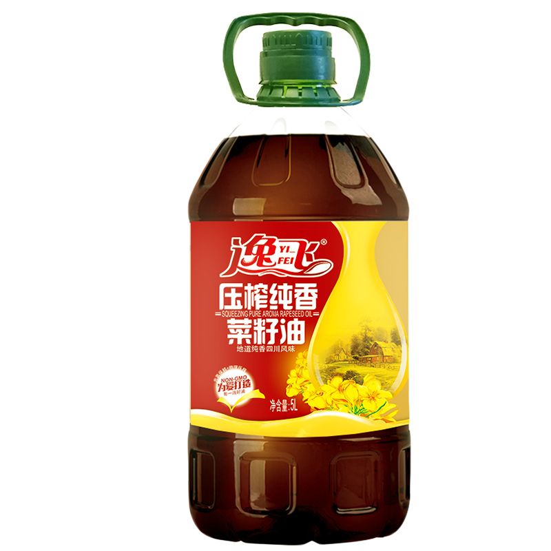 逸飞压榨纯香菜籽油5L食用油