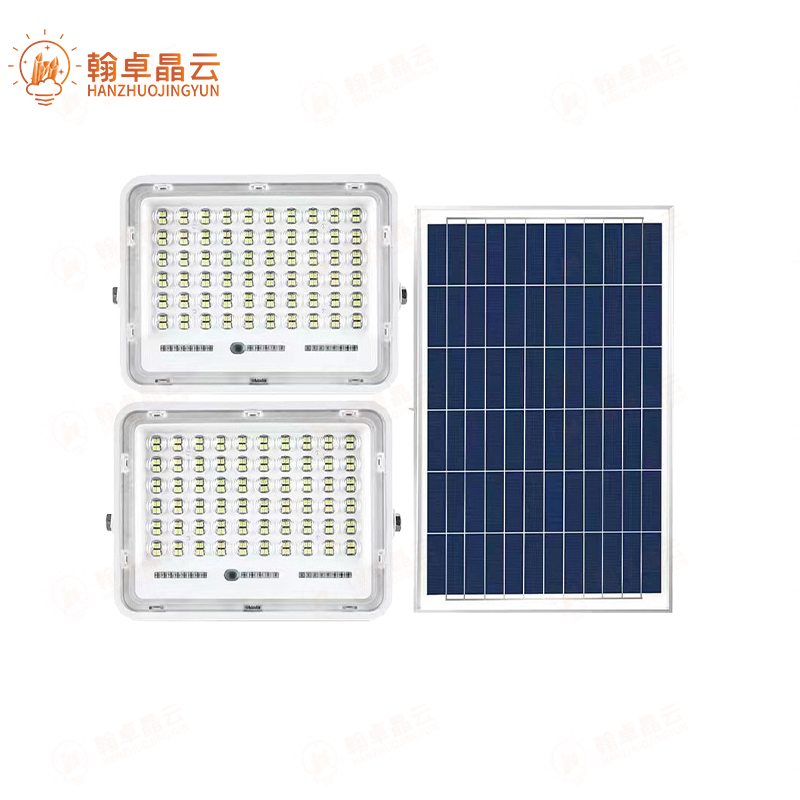 翰卓晶云 太阳能超亮室内外防水大功率LED照明路灯一拖二50W HZ-598S-038高清大图