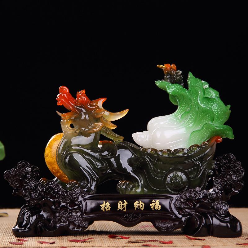 美帮汇貔貅摆件玉白菜金蟾开业送礼品家居酒柜客厅电视柜玄关装饰品高清大图