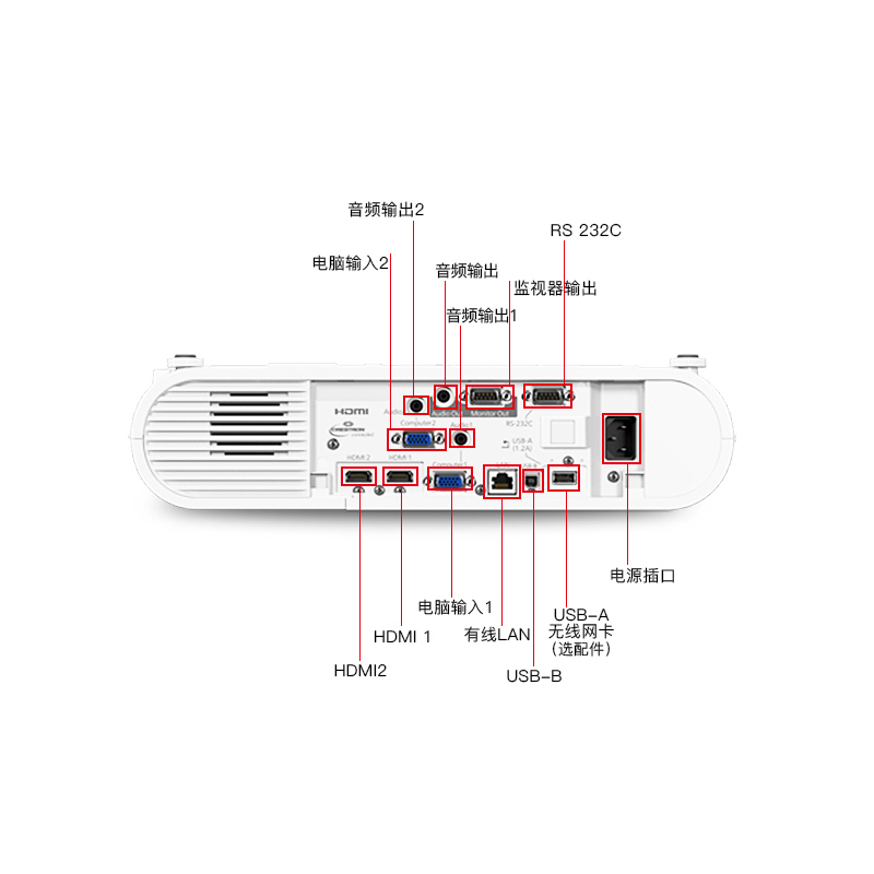 爱普生(Epson) CB-U50 3700流明 无线投影 内置边缘融合 投影仪 (计价单位:台) 白色
