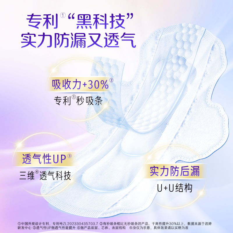 洁婷夜用卫生巾290+350+420全夜用组合装套装 共70片高清大图