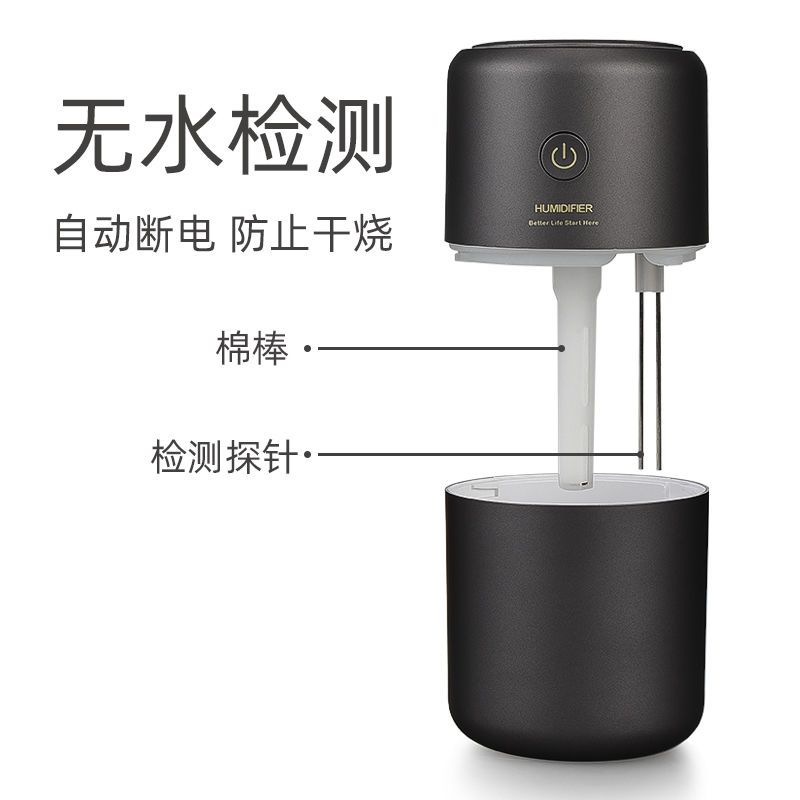 usb迷你小型加湿器 无线可充电学生桌面静音大雾量车载空气加湿器|升级款珍珠白插电款 单机套装+5棉棒+5香薰片