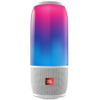 JBL PULSE3 音乐脉动三代 便携式蓝牙音箱 炫彩小音箱+低音炮 桌面音响 可免提通话 防水 珍珠白 脉动3脉动4