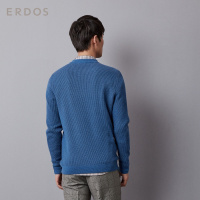 ERDOS 圆领翻花男士羊绒衫商务休闲宽松百搭肌理感针织衫