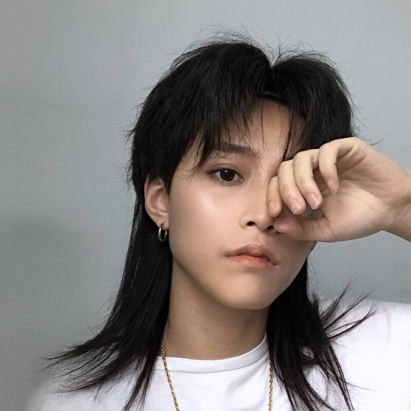 鲻鱼头男士个性假发片接长发的逼真发片隐形无痕披肩发整顶假发套 深棕色 一片式假发