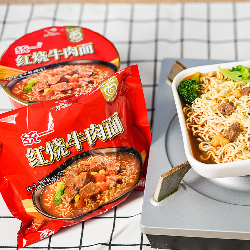 统一 方便面 红烧牛肉味 103克*5袋/包高清大图
