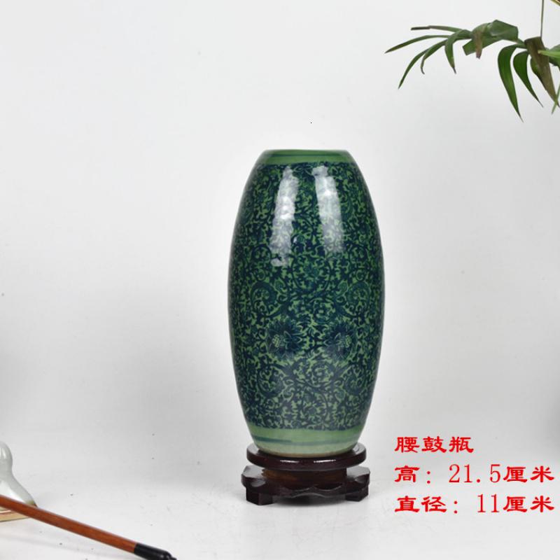 景德镇水培花瓶家居装饰工艺品博古架陶瓷器摆件仿古青花瓷小瓷瓶收纳袋 三维工匠 仿古蓝天球_657