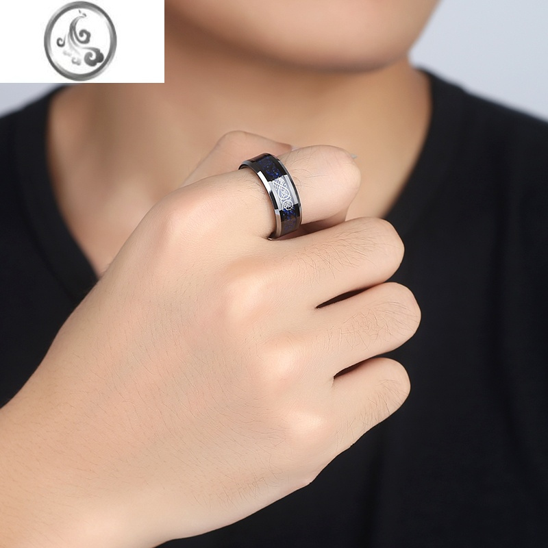 jimi戒指男乌金黑色个性男士指环钨金戒指潮牌单身食指戒指痞帅男戒