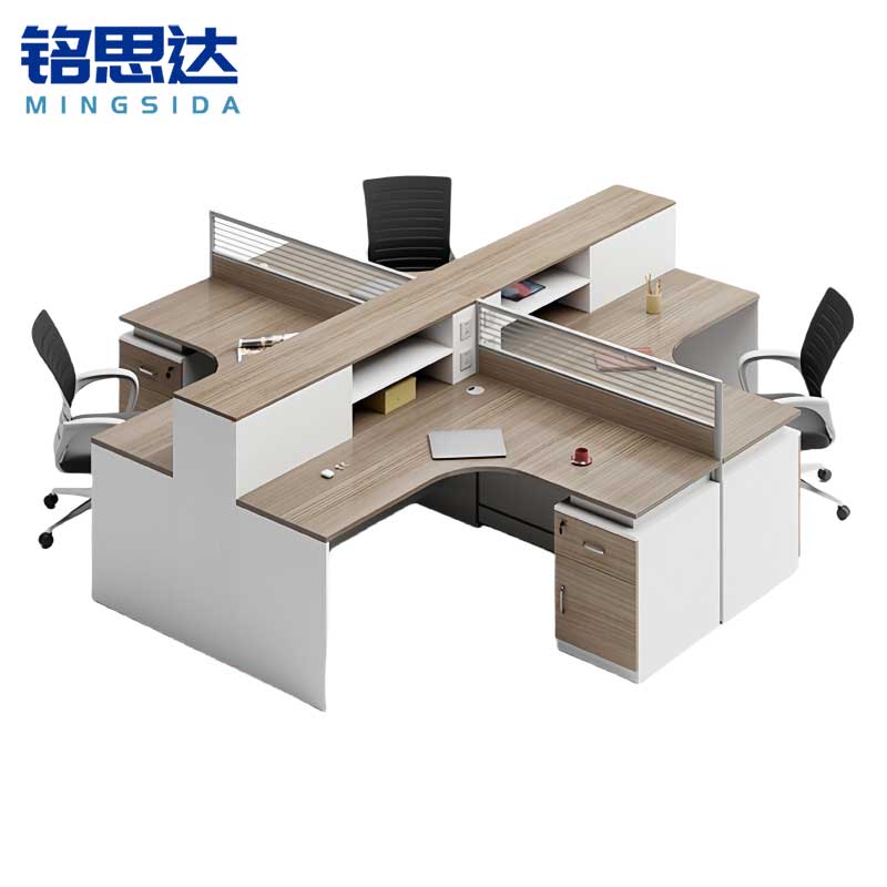铭思达屏风卡座十字型四人位含柜椅套高清大图