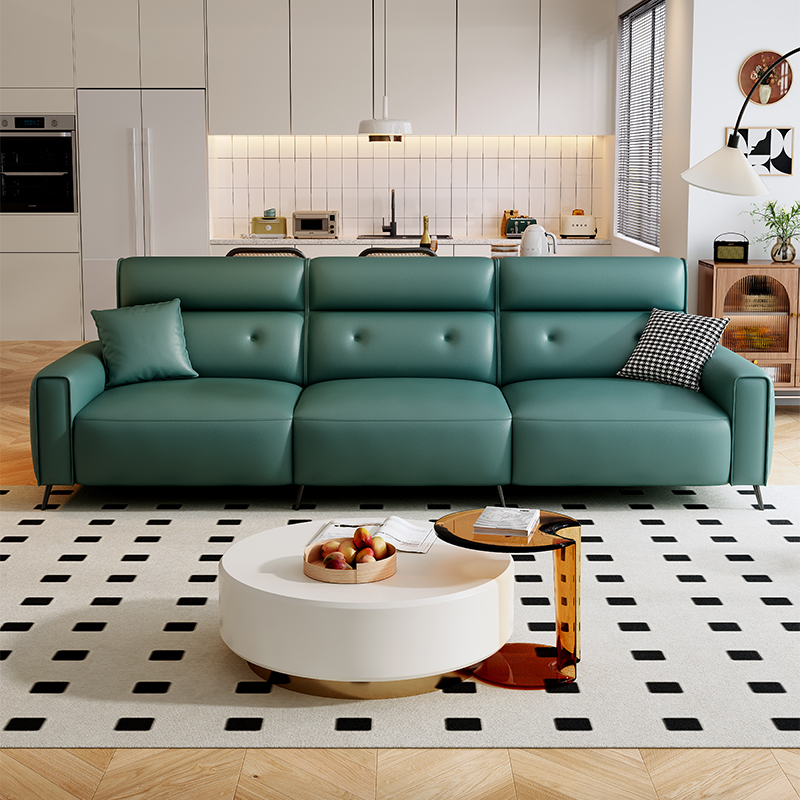 欧梵森 意式猫抓皮沙发时尚猫抓皮客厅小户型时尚直排沙发网红款客厅