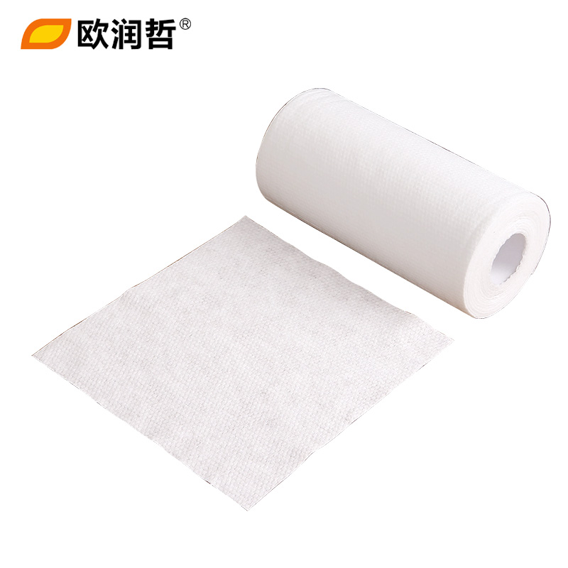 欧润哲(ORANGE) 100节厚制白色无纺布抹布 吸水吸油厨房一次性家务清洁巾洗碗巾 106424
