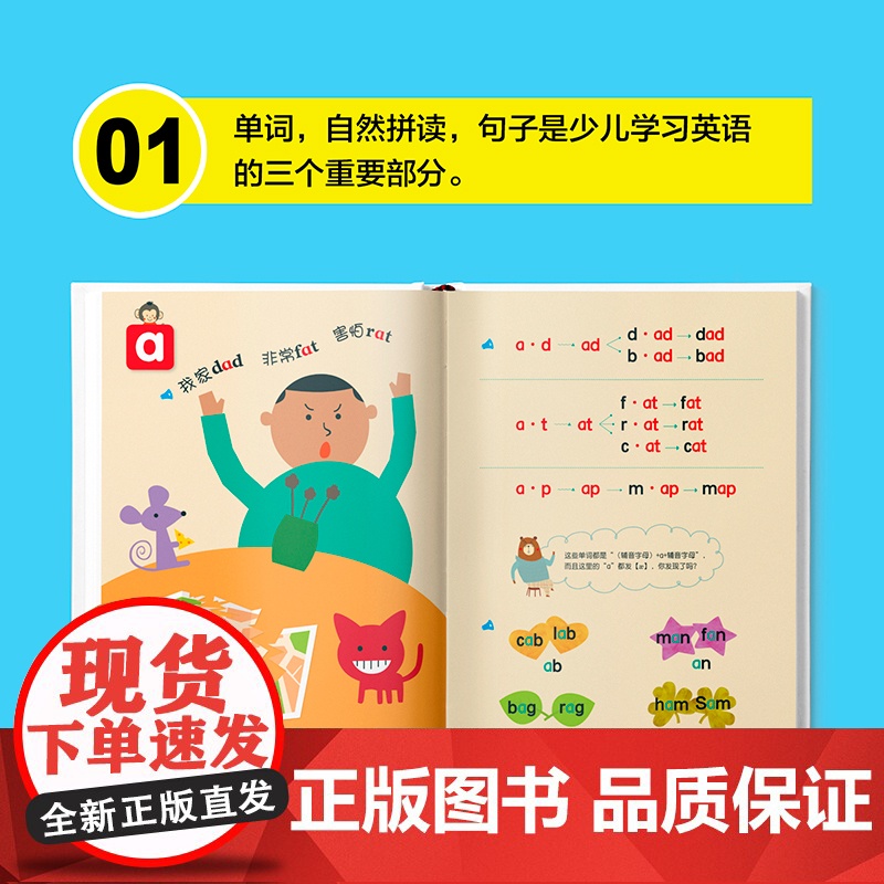 新版]儿童英语主题联想1000词/300句/常用短语彩图精装硬壳儿童少儿英语学习入门英文绘本3-4-5-6岁小中大班幼儿高清大图