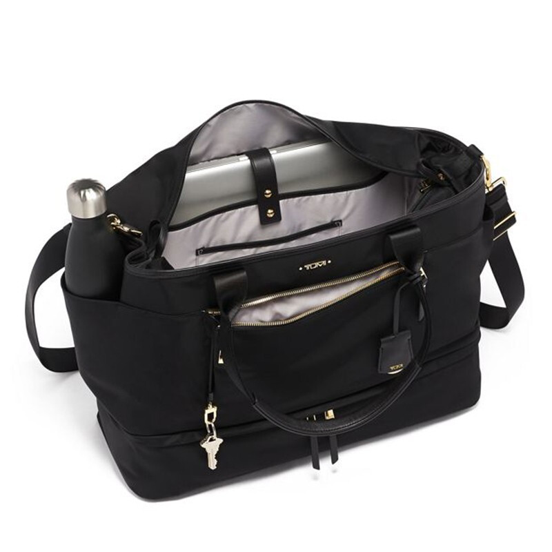 tumi途明voyageur系列女士手提包cleary旅行袋大容量托特包black黑色