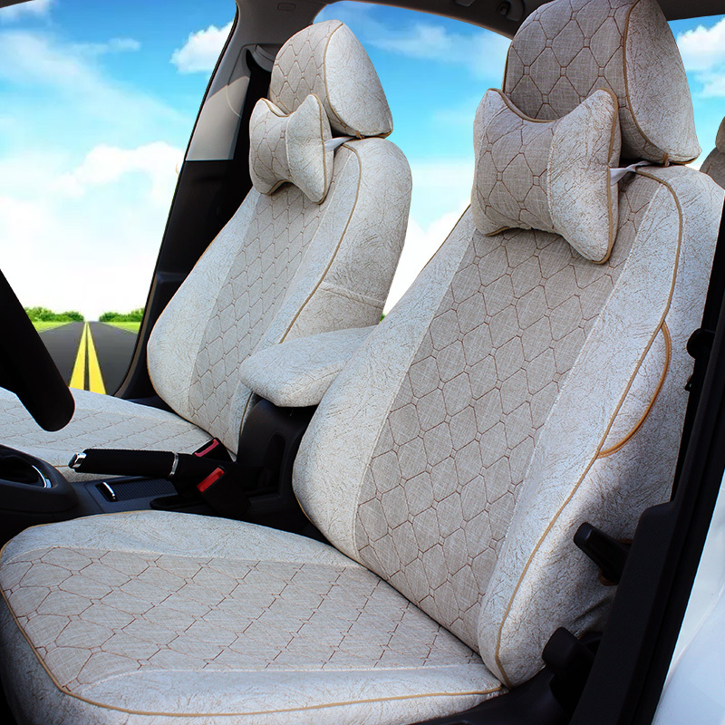 敬平尼桑日产新阳光经典轩逸新骐达逍客骊威专用汽车座套亚麻布艺全包