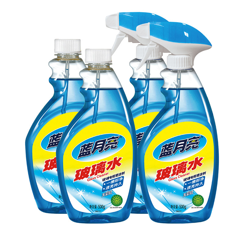 蓝月亮 玻璃水500g瓶×2+500g瓶补×2 表面清洁剂